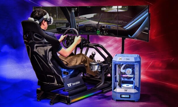 Thermaltake Debuts its Immersive and Sleek White Racing Simulator Ecosystem