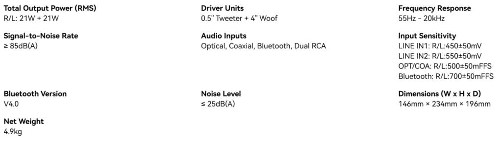 edifier r1280db specs