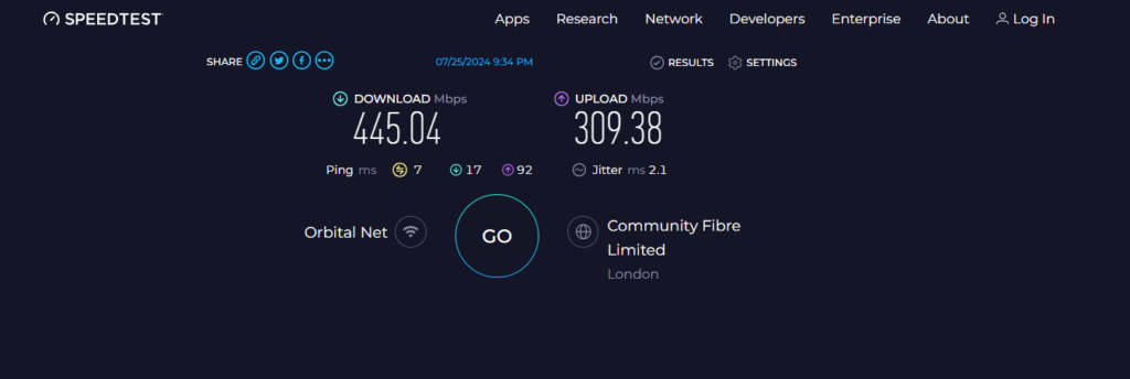 Marble Bedroom Wifi Speedtest