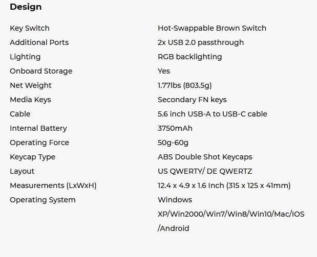 rk84 specs