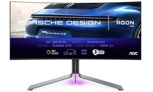 AOC and Porsche Design Unveil PD34 Curved Gaming Monitor with 240Hz QD-OLED Display