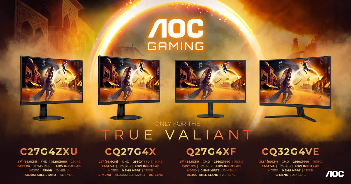 AOC Launches Affordable GAMING G4 Monitors, Starting at £189