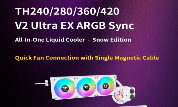 Thermaltake Launches AIO Liquid Cooler for All-White Builds TH V2 Ultra EX ARGB Sync Snow Edition