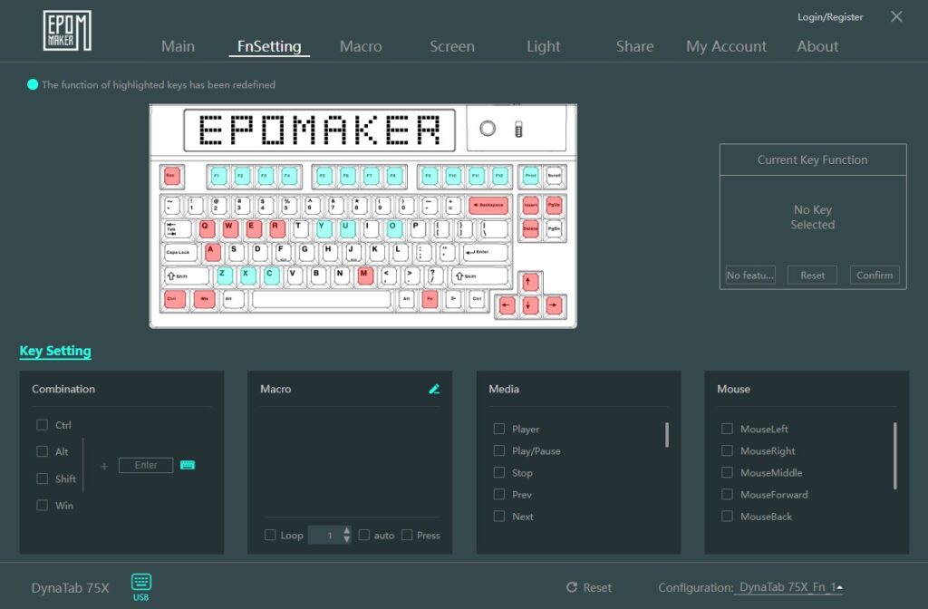 epomaker software fnsetting tab