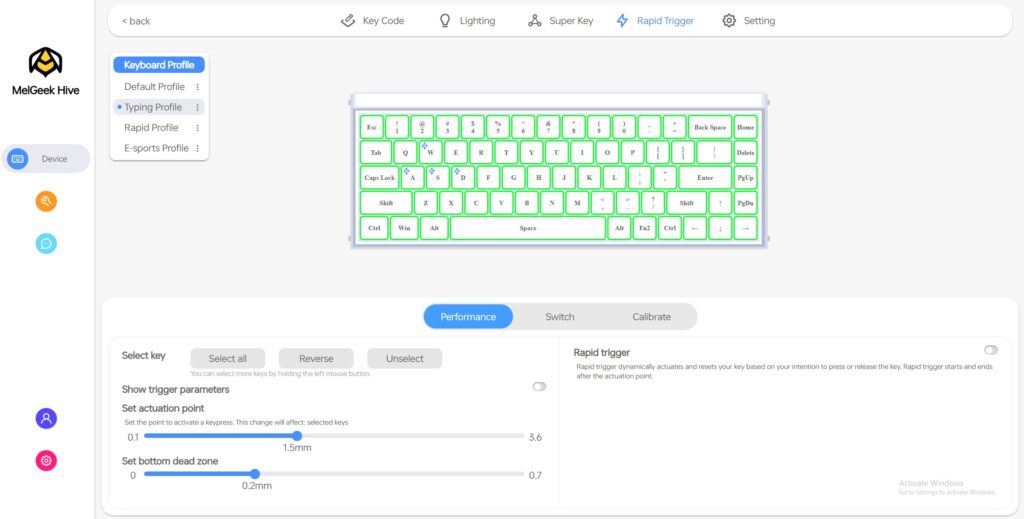 melgeek hive rapidtrigger