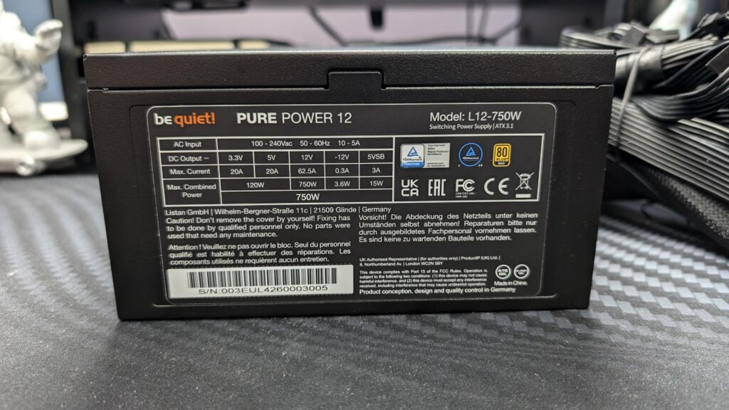 be quiet pure power 12 750w overview label