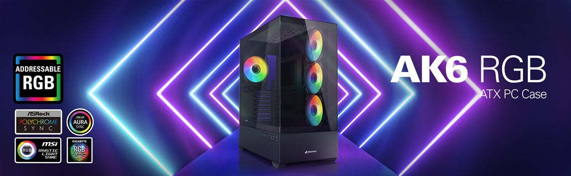 Sharkoon Introduces AK6 RGB and MK6 RGB PC Cases with Stylish Glass and Efficient Cooling