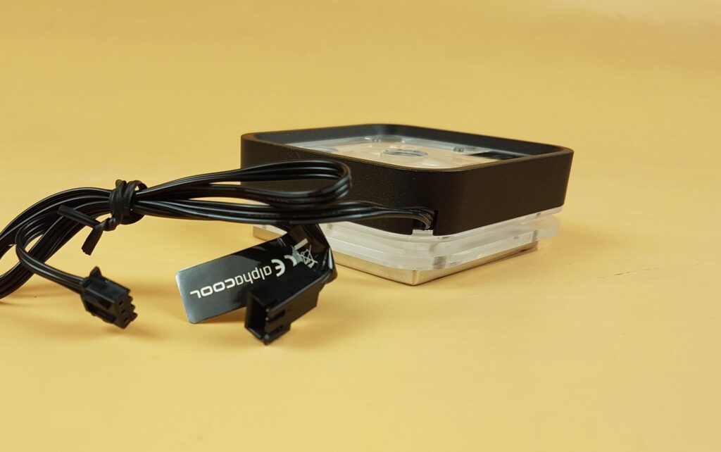 Alphacool Core 1 LT Aurora Black Side View Cable