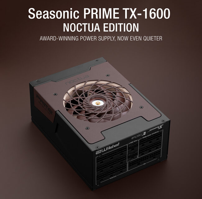 Noctua and Seasonic introduce ultra-quiet 1600W power supply