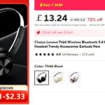 Lenovo Th66 Wireless Bluetooth 5.4 Headphones Deal – AliExpress