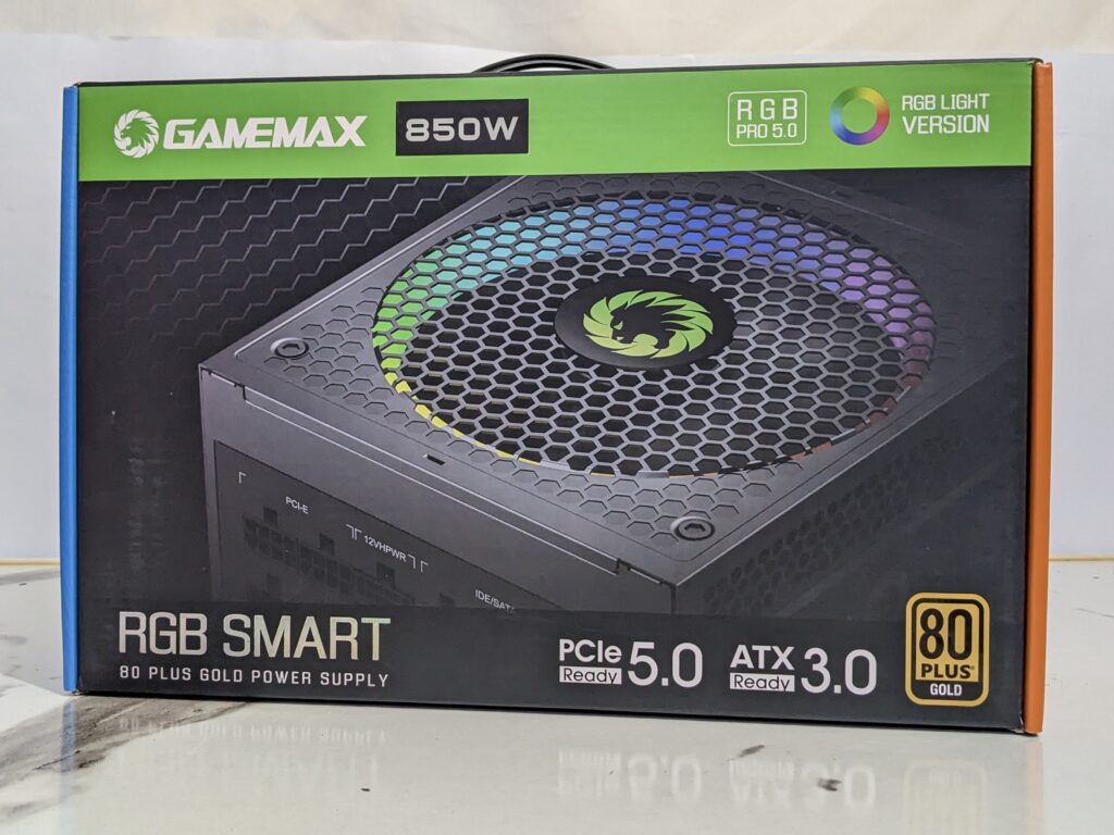 GameMax RGB Smart 850W front side of the box