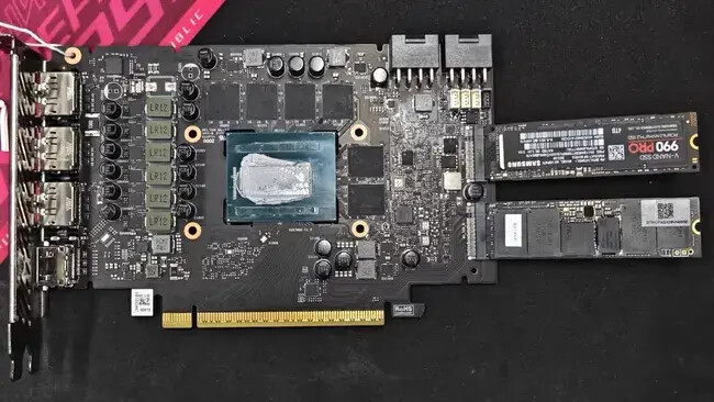 MAXSUN Arc B580 Graphics Card Spotted with Two M.2 Slots for SSDs