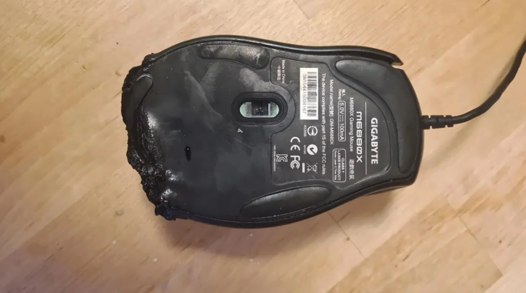 Gigabyte mouse caught fire 