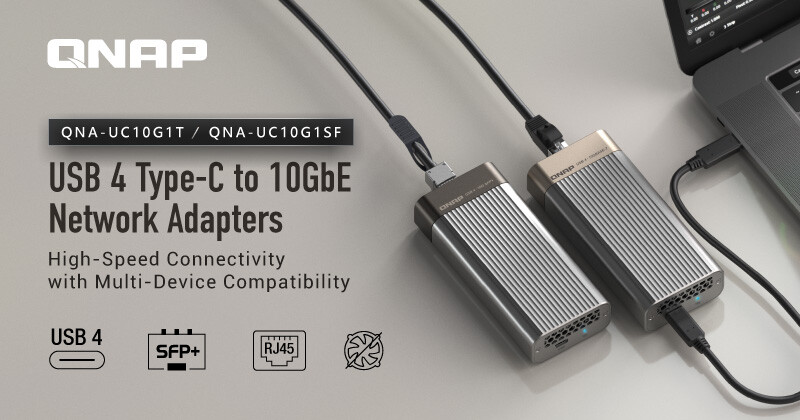 QNAP Launches USB4 to 10GbE Adapters for Fast Network Speeds