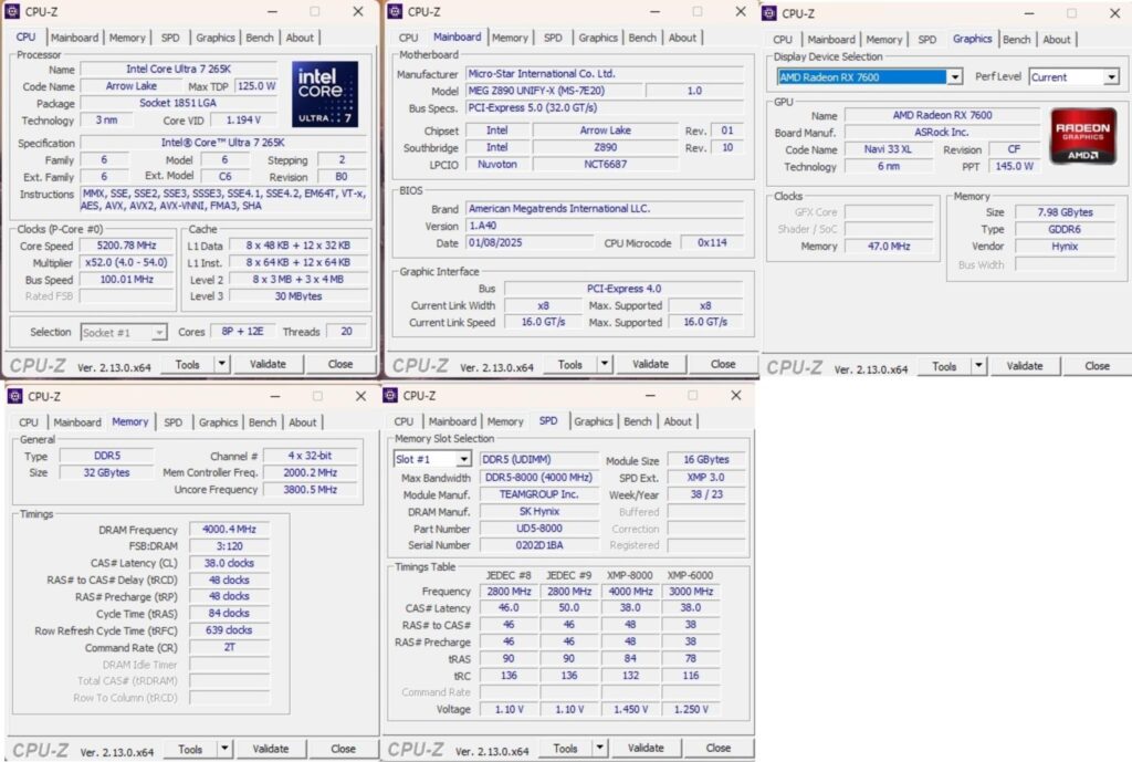 MSI MEG Z890 Unify X CPU Z