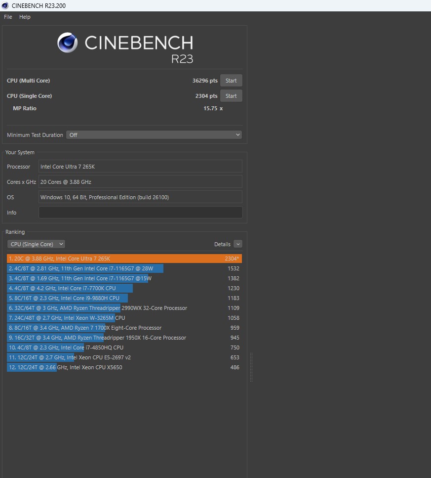 ASRock Phantom Gaming Z890 NOVA WiFi Cinebench R23.2