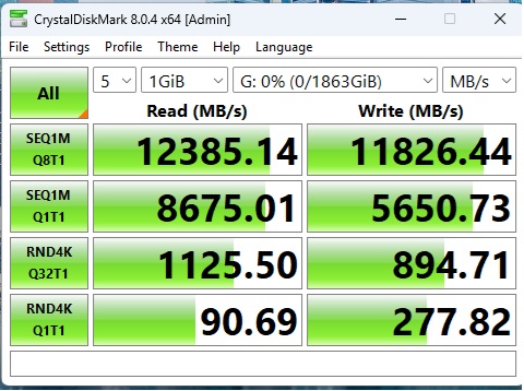 ASRock Phantom Gaming Z890 NOVA WiFi CrystalDiskMark M.2 NVMe Drive