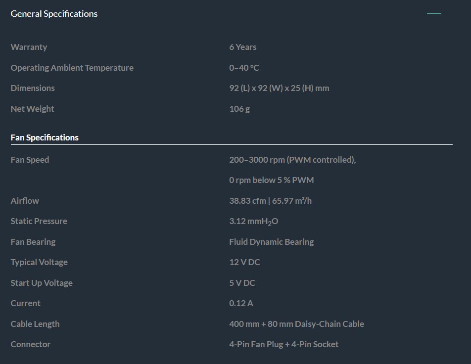 Arctic P9 PWM PST Specifications